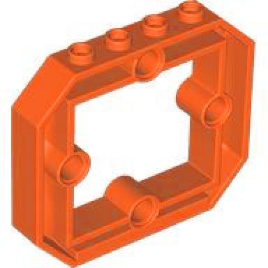 reddish orange panel 1 x 6 x 4 1 3 with window and 4 pin holes