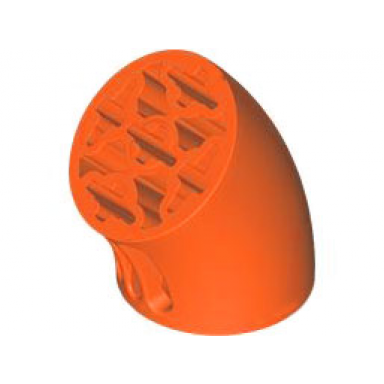 reddish orange brick round 3 x 3 d 45 degrees elbow with axle holes