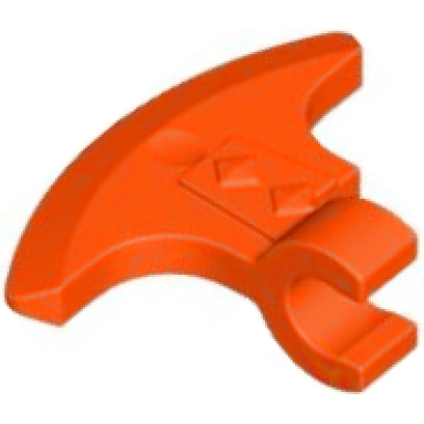 reddish orange minifigure weapon axe head with clip
