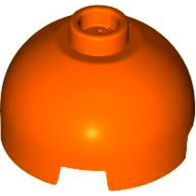 reddish orange brick round 2 x 2 dome top
