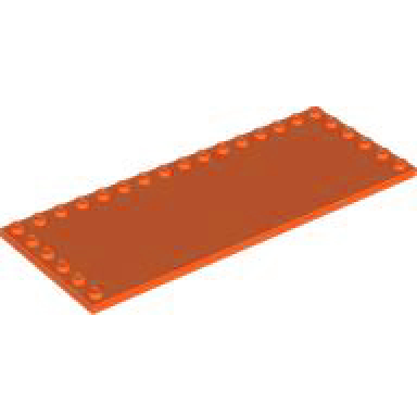 reddish orange tile modified 6 x 16 with studs on edges