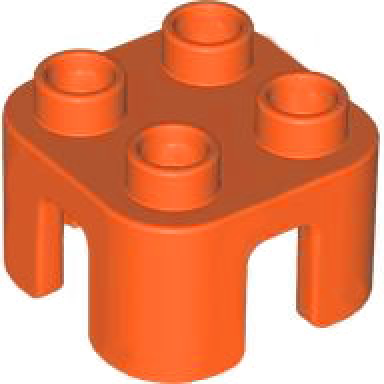reddish orange duplo furniture chair with 4 studs