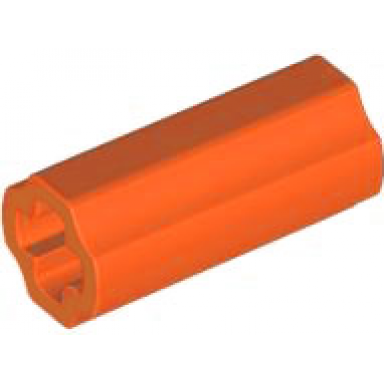 reddish orange technic axle connector 2l smooth with x hole orientation