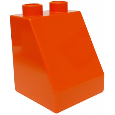 reddish orange duplo brick 2 x 2 x 2 slope 54