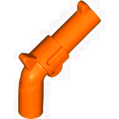 reddish orange minifigure weapon gun pistol revolver - large barrel and hollow handle