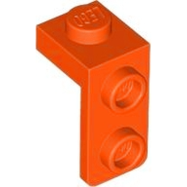 reddish orange bracket 1 x 1 - 1 x 2