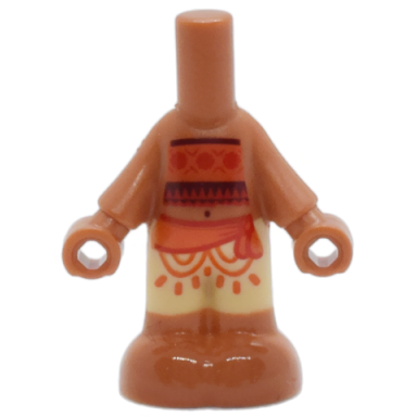 sienna micro doll body with molded tan pants and printed dark red red and reddish orange tube top and sash sienna feet pattern
