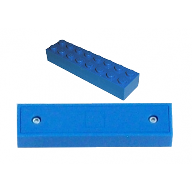 blue magnet brick modified 2 x 8 sealed base