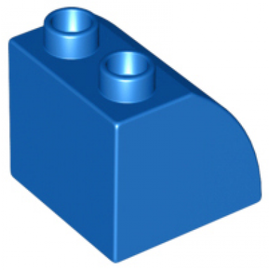 blue duplo brick 2 x 2 x 1 1 2 slope curved