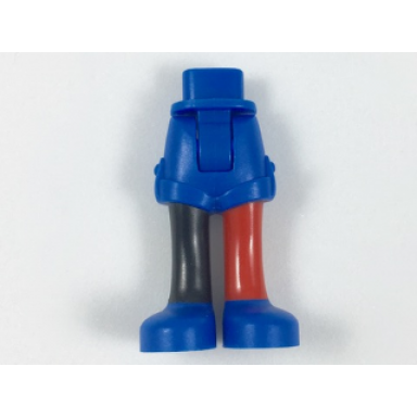 blue mini doll hips and shorts with black right leg red left leg and blue shoes pattern - thick hinge