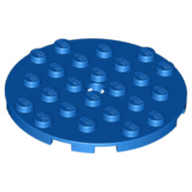 blue plate round 6 x 6 with hole
