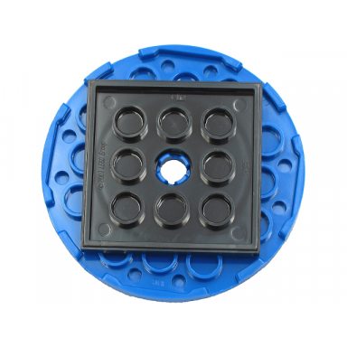 blue turntable 6 x 6 x 2 3 with black square base free-spinning 11213 61485