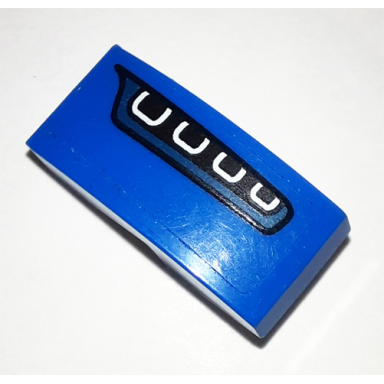 blue slope curved 2 x 1 x 2 3 with headlight on blue background pattern model left side sticker - set 75878