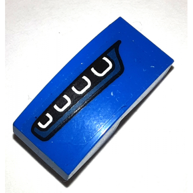 blue slope curved 2 x 1 x 2 3 with headlight on blue background pattern model right side sticker - set 75878