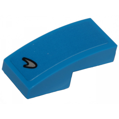 blue slope curved 2 x 1 x 2 3 with mclaren logo pattern sticker - set 30343