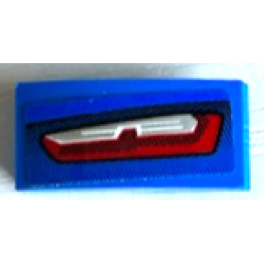 blue slope curved 2 x 1 x 2 3 with red and black taillight pattern model right side sticker - set 75891