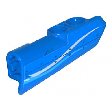blue technic panel fairing 21 very small smooth side b with white and blue curved stripes and rivets pattern sticker - set 42025