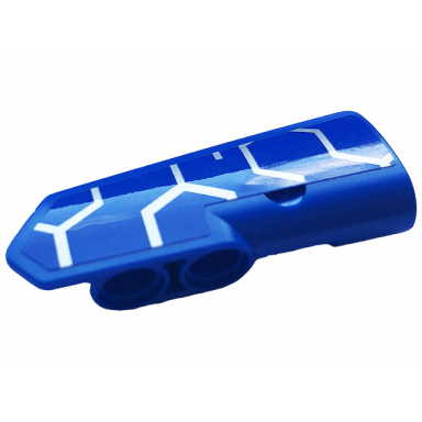 blue technic panel fairing 21 very small smooth side b with silver race pattern sticker - set 42123