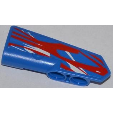 blue technic panel fairing 22 very small smooth side a with red and white swirls pattern sticker - set 42010
