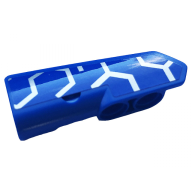 blue technic panel fairing 22 very small smooth side a with silver and blue race pattern sticker - set 42123