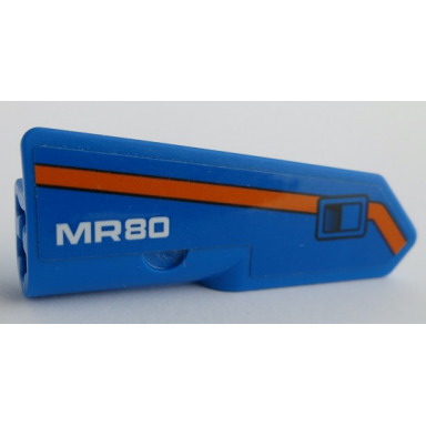 blue technic panel fairing 22 very small smooth side a with white mr80 orange stripe and black door handle pattern sticker - set 42071
