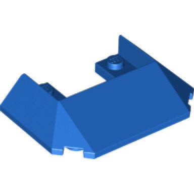 blue wedge 6 x 4 cutout train roof with 5 large bottom tubes