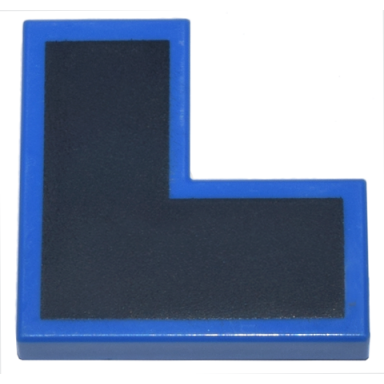 blue tile 2 x 2 corner with black l-shape pattern