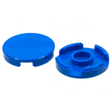 blue tile round 2 x 2 with bottom stud holder