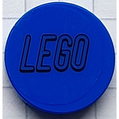 blue tile round 2 x 2 with bottom stud holder with black lego logo outline rounded ends on transparent background pattern sticker - set 80111