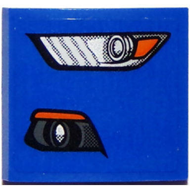 blue slope curved 2 x 2 x 2 3 with ford mustang headlight fog light pattern model left side sticker - set 75871