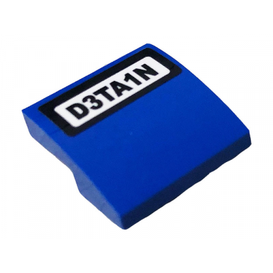 blue slope curved 2 x 2 x 2 3 with d3ta1n pattern sticker - set 60242