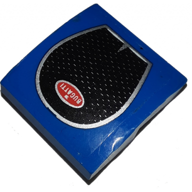 blue slope curved 2 x 2 x 2 3 with black grille silver line and bugatti pattern sticker - set 75878