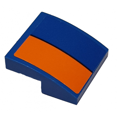 blue slope curved 2 x 2 x 2 3 with orange stripe pattern model left side sticker - set 76081
