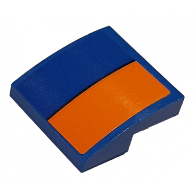 blue slope curved 2 x 2 x 2 3 with orange stripe pattern model right side sticker - set 76081