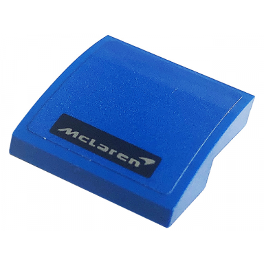 blue slope curved 2 x 2 x 2 3 with mclaren logo pattern sticker - set 76902