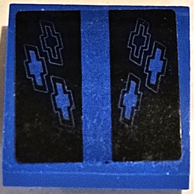 blue slope curved 2 x 2 x 2 3 with 6 chevrolet logos on black stripes pattern sticker - set 75891