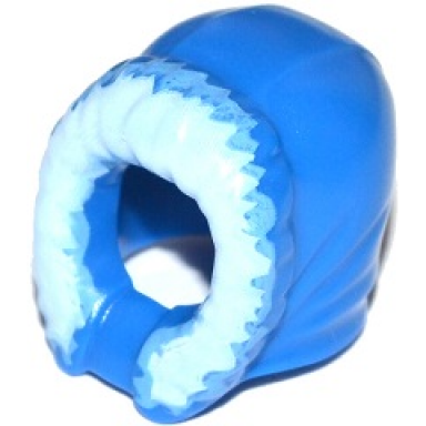 blue minifigure headgear hood fur-lined short narrow facial opening with bright light blue fur edge pattern