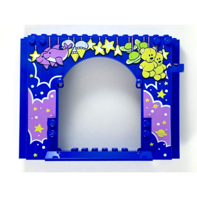 blue panel 4 x 16 x 10 with medium lavender cloud with stars and planets carnival prizes pattern