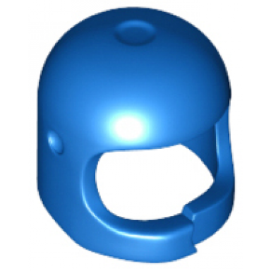 blue minifigure headgear helmet space town reissue with thick chin strap with simulated crack