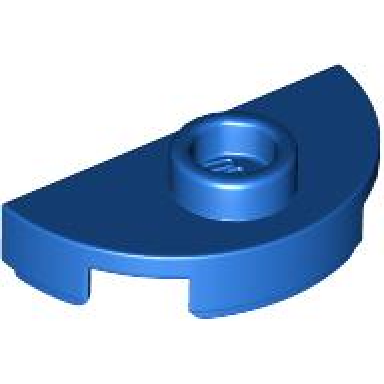 blue plate round 1 x 2 half with 1 stud jumper