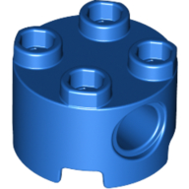 blue brick round 2 x 2 with pin holes