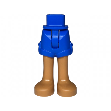 blue mini doll hips and shorts with molded medium nougat legs and feet pattern - thin hinge
