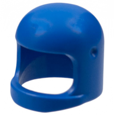 blue minifigure headgear helmet space town with thick chin strap - with visor dimples