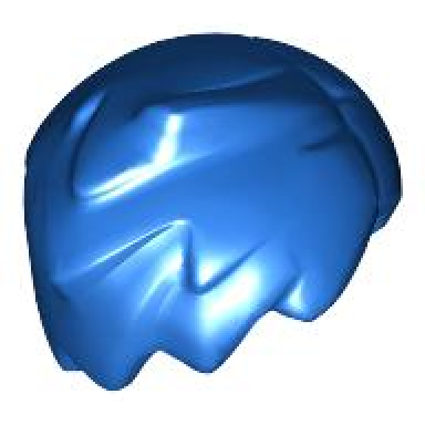 blue minifigure hair short tousled with side part and lock sticking up
