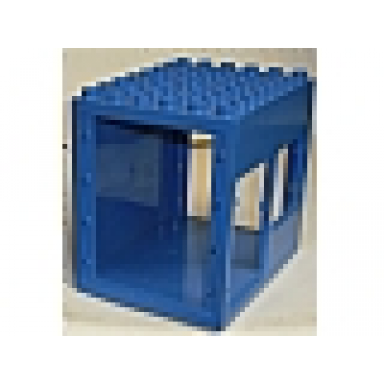 blue duplo building 6 x 8 x 6 drive through with door and window openings