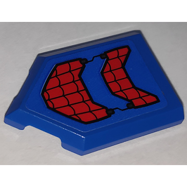 blue tile modified 2 x 3 pentagonal with black webbing on blue background pattern sticker - set 76151