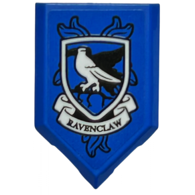 blue tile modified 2 x 3 pentagonal with hp ravenclaw house crest pattern sticker - set 76416
