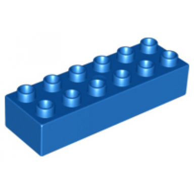 blue duplo brick 2 x 6