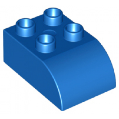 blue duplo brick 2 x 3 slope curved
