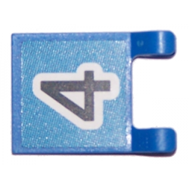 blue flag 2 x 2 square with black number 4 on blue background pattern sticker - sets 3420 3425